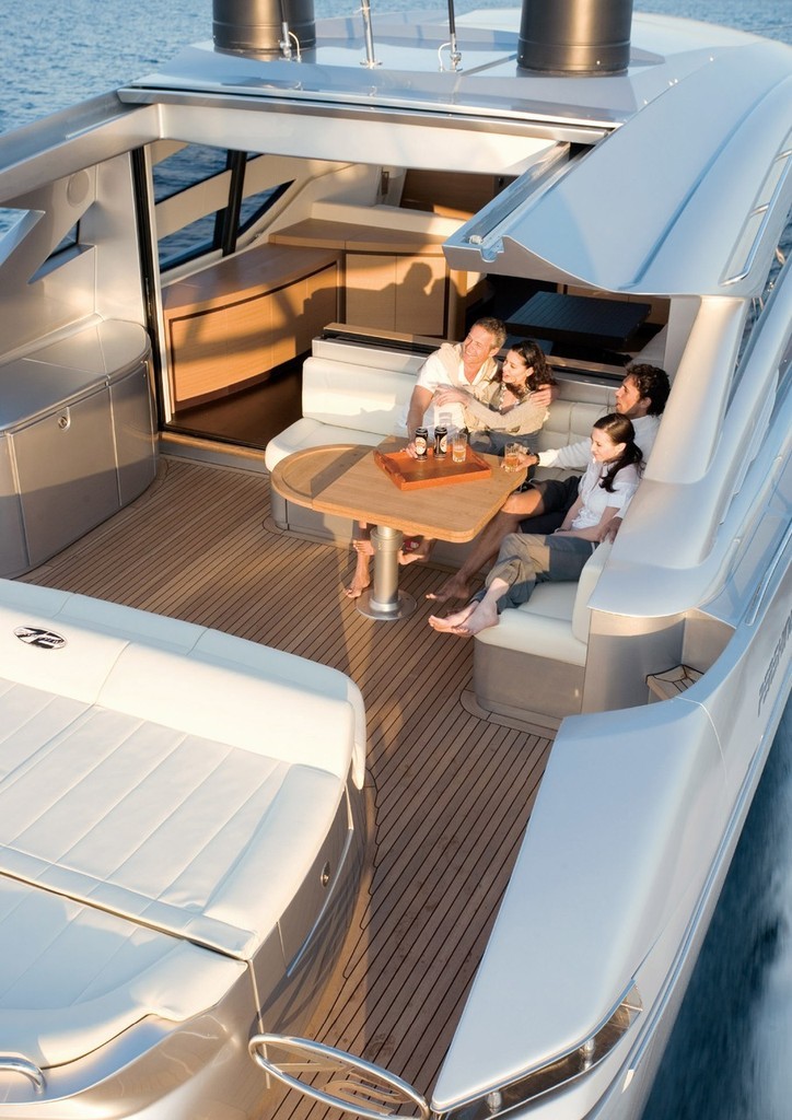The sliding roof over the cockpit extends in two stages on the Pershing 72 © Ocean Magazine http://www.oceanmagazine.com.au/